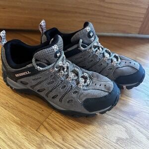 Merrell Moab 2 Vent Women Hiking Shoes Pink Gray Suede Mesh Trail Size 7 Outdoor